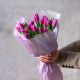 Букет из 19 фиолетовых тюльпанов